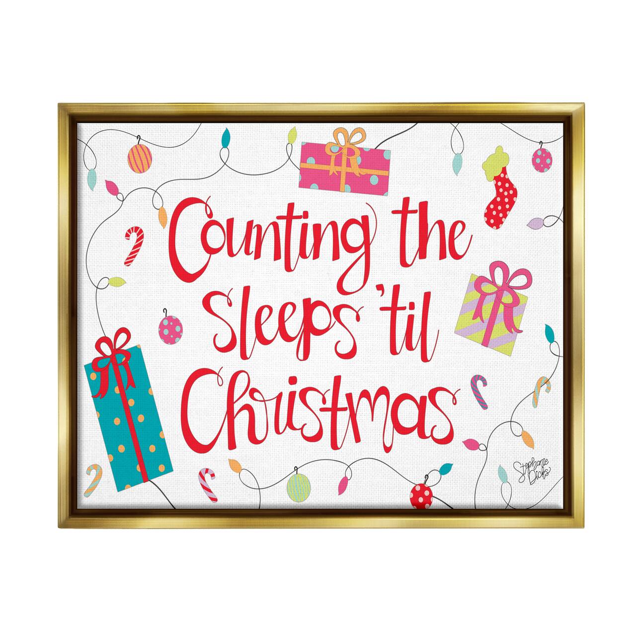 Stupell Industries Counting The Sleeps 'Til Christmas Framed Floater Canvas Wall Art